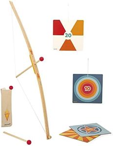 Janod - Set Tiro con Arco de Madera - Arco, 3 Flechas, 1 Carcaj y 4 Dianas - Juego Aire Libre y Deporte - Puntería y Motricidad - Certificado FSC - A partir de 5 Años, J03172