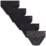 Reebok Men's Briefs - 5 Pack Soft Stretch Low Rise Mens Briefs with Contour Pouch - Classic Underwear Briefs for Men (S-XL), Black/Charcoal Heather, L