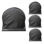 4PCS Tire Covers Set, Multifunctional Windproof Tire Protector CoverWaterproof Wheel Cover Universal Wheel Protection Cover with Hooks and Elastic Cord Fits Diameters 27-29"/30-32” (27-29")