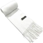 CJ Apparel Brilliant White Men's Nepalese Solid Colour Design Fashion Scarf Scarves Neck Cover Hand Made in Nepal NEW