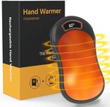 Rechargeable Hand Warmers, 10000mAH Electric Hand Warmer Power with Double-Sided Heating, 2 Seconds Fast Heating, Lasting 18 Hours USB Battery for Outdoors Sports, Camping, Hiking, Skiing, Home, Black