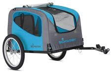 Schwinn Rascal Bike Pet Trailer, for Small and Large Dogs, Lightweight, Tow with Bicycle, Up to 50 lbs. Small, Blue/Grey