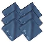 Care Touch Microfiber Cleaning Cloths, 6 Pack - Cleans Glasses, Lenses, Phones, Screens, Other Delicate Surfaces - Large Lint Free Microfiber Cloths - 6"x7"" (Navy Blue)"