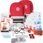 72HRS Deluxe Emergency Survival Kit - Heavy Duty 72 Hour Bug Out Bag Survival Kit for Earthquake, Hurricane, Tsunami, Winter, Blackout - Includes Emergency First Aid Kit, Water, Food (Red 3 Person)