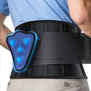 FEATOL Back Brace for Lower Back Pain Relief，Heavy Work Lifting, Sciatica, Herniated Disc with Ergonomically 3D Silicone Pad Men & Women，3XL
