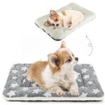 Mora Pets Ultra Soft Pet Bed Washable Dog Bed Crate Mat for Large Medium Small Dogs Reversible Fleece Dog Crate Kennel Pad Cat Pet Bed Liner 22 x 12 inch Grey