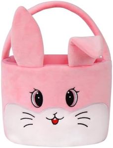 Easter Egg Baskets for Kids Bunny Basket with Folded Ears Easter Bag Buckets Hunting Gifts for Boys and Girls