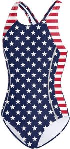BeautyIn Girls 4th of July Swimsuit One Piece Flag Bathing Suit