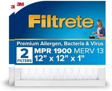 Filtrete AC Furnace Air Filter, MERV 13, MPR 1900, Premium Allergen, Bacteria & Virus Filter, 3-Month Pleated 2.54 cm Electrostatic Air Cleaning Filter, 2-Pack (30,4 x 30,4 x 2,5 cm)