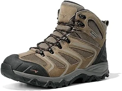 NORTIV 8 Men's Ankle High Waterproof Hiking Boots Outdoor Lightweight Shoes Trekking Trails Armadillo,Size 8.5,TAUPE-SUEDE,160448_M
