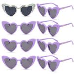 8 Purple Heart Sunglasses Bachelorette Party Bling Rhinestone Diamond Bridal Shower Wedding Bride Tribe Glasses