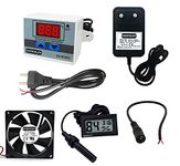 Shockley XH-W3001-50 to 110c Intelligent Digital Thermostat temperature controller combo (220V / 1500W + 1 FAN + Mains Power Cord + DC Female Jack + 12V 1 Amp Adapter + Hygrometer