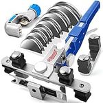 Bravex Tubing Bender Pipe Tube Bender Kit Refrigeration Ratcheting Hand Tool 1/4 to 7/8 Inch with Tube Cutter/Deburring Tool for HVAC