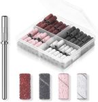 Makartt Nail Drill Bits Sanding Bands for Nail Drill, 100Pcs 4 Color Coarse Fine 80/120/180/240 Grit File Sand with 3.1mm Mini Mandrel Nail Bit Set for Acrylic Nails Gel Manicures and Pedicure