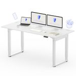 FLEXISPOT Dual Motors 4 Legs Standing Desk 63x30 Inch Adjustable Height Desk with Splice Board Home Office Computer Workstation Electric Sit Stand up Desk, White Top + White Frame