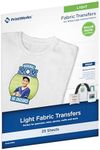 Printworks Light Fabric Transfers, for White/Light-Colored Fabrics, Value Pack, 25 Sheets, Inkjet, 8.5 x 11 (00530)