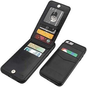 iPhone 6 Plus iPhone 6S Plus Case Wallet with Credit Card Holder, KIHUWEY Premium Leather Magnetic Clasp Kickstand Heavy Duty Protective Cover for iPhone 6 Plus/6S Plus 5.5 Inch (Black)