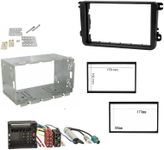 Sound-way - Double DIN Car Radio Frame Installation Kit, 2 DIN Front Panel Frame Stereo compatible with Volkswagen/Skoda/Seat