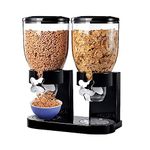 Raganet, Cereal Dispensers with Capacity of 2L Each, Airtight Seal Dry Food Dispensers, Convenient and Practical Dispenser (Black)