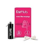 EarHub Music Filter Earplugs, 23db Noise Reduction Music Earplugs-Hearing Protection for Musicians, DJ’s, Drummers, Percussion, Festivals, Nightclubs and Other Loud Events, Clear