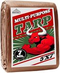 Tarp 5x7 ft 100% Waterproof 7mil Du