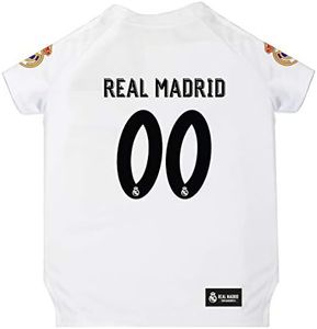 Pets First Real Madrid Jersey for Dogs & Cats Football Fan Jerseys, Bright Team Colors, Size: Large