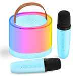 CYY Mini Kids Karaoke Machine, Unique Gifts for Girls Boys with Wonderful Lamp, Karaoke Toys for Kids with 2 Wireless Microphones, Toys for Girls Birthday Party