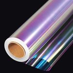 JOYIT 35 in x 50 ft Iridescent Cellophane Wrap Roll – Iridescent Cellophane Roll, Rainbow Wrapping Paper for Flower Gift Baskets Wrap DIY Wrapping (35" fold into 17.5")