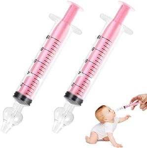 Clundoo Aspirador Nasal Bebes 2PCS, Limpiador Nasal de Jeringa de 10 ml, Jeringa Nasal Para Bebé, Punta de Succión Nasal de Silicona Limpiabley Reutilizable (Rosa)