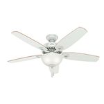 Hunter 53089 Traditional 52``Ceiling Fan from Builder Deluxe Collection in White Finish,