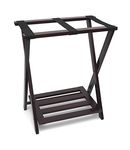 Lipper International Folding Luggage Rack with Shoe Rack, Espresso