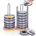 Tumbler Lid Organizer, 2 IN 1 Stacking Tumbler Lid Holder Vertical Storage for Up to 20 Lids, Space-Saving Design Cup Lid Organizer Storage Rack for Kitchen Cabinet and Countertop Organization