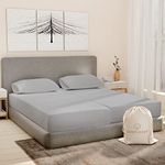 5 Piece Light Gray Split King Bed Sheets Set - 100% Egyptian Cotton Bed Sheets, 1000 Thread Count, Soft Split King Size Cooling Sheets for Adjustable Bed, Soft 2 Deep Pocket Twin XL Fitted Sheets