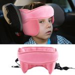 Vocheer Toddler Car Seat Head Support Band, Adjustable Carseat Sleep Nap Aid Holder Belt Neck Protection Belt for Kids Gift, Pink
