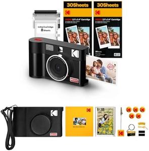 KODAK Mini Shot 2 ERA 4PASS 2-in-1 Instant Camera and Photo Printer (5.3 x 8.6 cm) (Photo Printer + Gift Package with 68 Sheets, Black)
