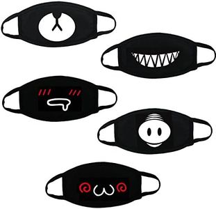 Xshelley 5 Pack Mouth Mask, Unisex Cotton Super Cute Fashion Face Mask Anti-Dust Mask Black for Boys and Girls