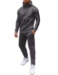 COOFANDY Mens Tracksuit Sweatshirt Long Sleeve Sweat Suit Sets Casual Sweatsuit Sets Jogger Pants with Concealed Zip Pockets (Grey M)