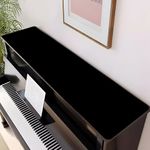 Piano Overrunner Mat, Non-Slip Rubber Backing, Dustproof Covers, 155 x 35 cm, Black, Machine Washable, Free Cut, Top Protective Covers for Piano Musical Instruments (Black