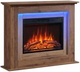 FLAMEKO Savannah Electric Fireplace with 39" surround and Realistic Flame Effect Heater Dark Bronx Oak Multiple Colours Available