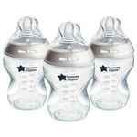 Tommee Tippee Natural Start Anti-Colic Baby Bottle, 260 ml, 0+ months, Slow Flow Breast-Like Teat for a Natural Latch, Anti-Colic Valve, Self-Sterilising, Pack of 3