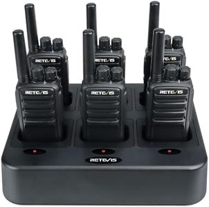 Retevis NR10 Walkie Talkies Long Range for Adults, Noise Canceling FRS Two Way Radios with 6 Way Multi Gang Charger,VOX Handsfree,Heavy Duty 2 Way Radios (6 Pack),Factory Workshop Construction Site