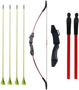 TOPARCHERY Bow and Arrow Set Recurve Bow Archery Set Practice Bow with Suction Cup Arrows for Beginner Low Draw Weight (red)