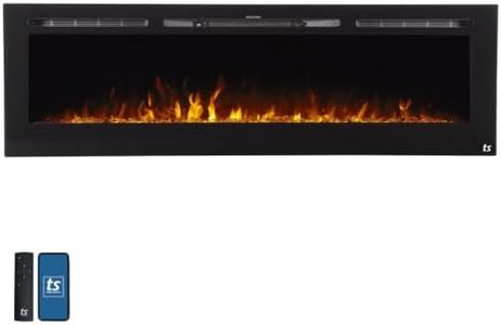 Touchstone Smart Electric Fireplace-The Sideline 72" Wide-in Wall Recessed - 30 Realistic Ember Color/Flame Options - 1,500W Heater w/Thermostat - Log & Crystal Hearth Options - Alexa/WiFi Enabled