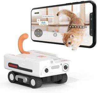 PICKFUN A3 Pet Companion Robot - 2K Camera AI Pet Monitor with Night Vision, Auto-Follow/Snap Photos/Auto-Recharge, Two-Way Audio for Cats & Dogs, Family-Shared App Control