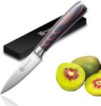 PAUDIN Kitchen Knife, German High Carbon Stainless Steel Forged Chef Knife, Ultra Sharp Blade Knife with Ergonomic Wooden Handle (N8 Paring Knife 3.5")