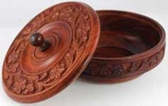 AzureGreen RB339 Wooden Ritual Bowl With Lid