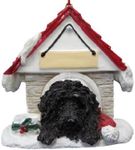 Black Labradoodle Ornament A Great Black Labradoodle Owners Hand Painted and Easily Personalized Doghouse Ornament with Magnetic Back