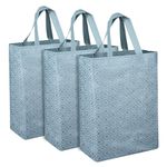 Kuber Industries Shopping Handbag | Grocery Handbag | Shopping Bag | Grocery Shopping Bag | Reusable Shopping Bags | Vegetable Bag | Eye-Print Carry Bag | Pack of 3 | Gray