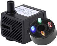 TIED RIBBONS (150L/H, 2W, 40 Hmax) Submersible Water Pump with RGB Light for Small Fountain, Fish Tank, Pond with 1.5m Power Cord