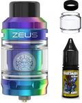 southwest products corp Geekvape Zeus Tank Rainbow AKA Geek Vape Z Tank Inc. 2 Mesh Coils (1x 0.2+1x0.4ohm) + Extra Large Bubble Glass + 10ml Nightmare Juice + Band Sub-Ohm Tank Nicotine Free